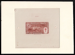 1949 45c+45c Republic of Haiti, Airmail, Proof Sheetlet