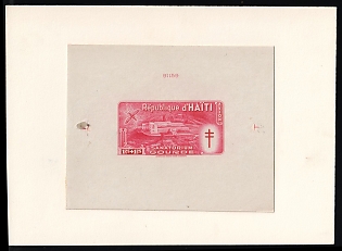 1949 1.25g+1.25g Republic of Haiti, Airmail, Proof Sheetlet, Signed