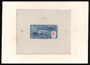 1949 1.75g+1.75g Republic of Haiti, Airmail, Proof Sheetlet, Signed