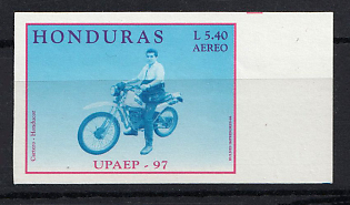 1998 5.40l Republic of Honduras, Airmail, Imperforate, Trial Color Proof, Margin