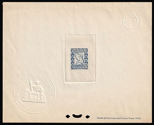 1947 10c Martinique, French Colonies, Postage due, Proof Sheetlet, Epreuve de Luxe, Deluxe Presentation Miniature Sheet