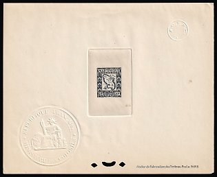 1947 50c Martinique, French Colonies, Postage due, Proof Sheetlet, Epreuve de Luxe, Deluxe Presentation Miniature Sheet