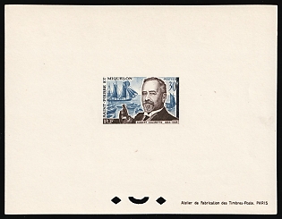 1963 30fr Saint Pierre and Miquelon, French Colonies, Proof Sheetlet, Epreuve de Luxe, Deluxe Presentation Miniature Sheet
