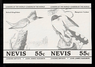 1985 55с Federation of Saint Kitts and Nevis. Pair, Trial Color Proof, Imperforate