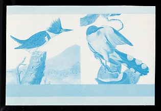 1985 55с Federation of Saint Kitts and Nevis, Pair, Trial Color Proof, Imperforate