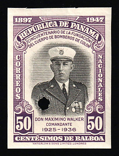 1948 50c Republic of Panama, Imperforate, Annulated
