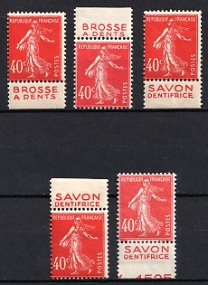 1926 40c France, Sheet Inscriptions, Margins