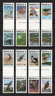 1987 Commonwealth of Dominica, Se-tenants, Vertical Gutter Pairs, Complete Set