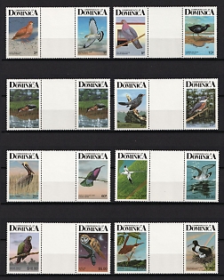 1987 Commonwealth of Dominica, Se-tenants, Horizontal Gutter Pairs, Complete Set
