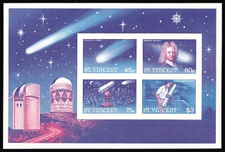 1986 Saint Vincent and the Grenadines, Imperforate, Souvenir Sheet, Trial Color Proofs