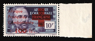 1943 10fr+100fr French Equatorial Africa, French Colonies, Margin