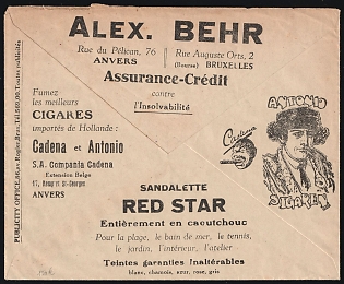 Advertising Cover from Brussels (Belgium) to Borgerhout (Antwerp, Belgium)