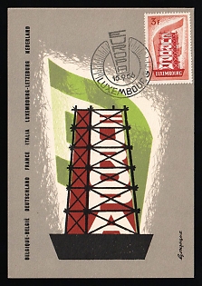 1956 (15 Sep) 'Europa CEPT', Luxembourg, FDC Postcard used in Luxembourg, franked with 3fr, Commemorative Postmark