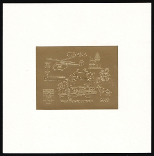 1992 600d Co-operative Republic of Guyana, Souvenir Sheet, Golden Proof