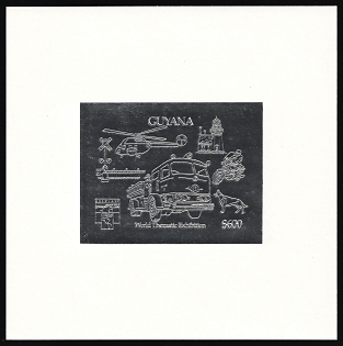 1992 600d Co-operative Republic of Guyana, Souvenir Sheet, Silver Proof