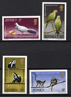 1971 Bailiwick of Jersey, Great Britain Crown Dependency, Imperforate Stamps, Rare, Complete Set