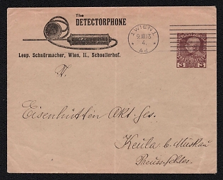 1913 (9 Dec) 3h Austria-Hungary, Postal Stationery Advertising Cover "The Detectophone", from Vienna (Austria) to Keula near Muskau (Germany)