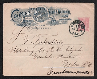 1906 (10 May) 10h Austria-Hungary, Postal Stationery Advertising Cover "Nagel & Wortmann Travel Agency", from Vienna (Austria) to Berlin (Germany)