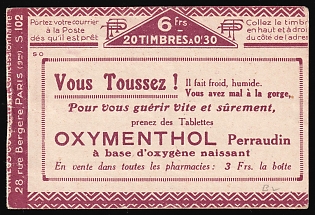1925 Advertising Complete Booklet with stamps of France