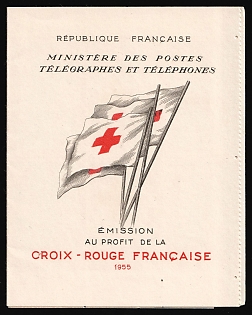 1955 Complete Booklet with stamps of France, Red Cross, Excellent Condition