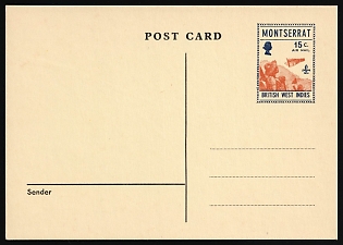 Montserrat, British Overseas Territories, British Commonwealth, 15c Postal Stationery Postcard, Airmail, Mint
