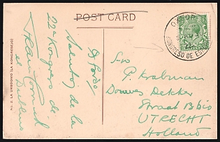 1930 (5 Aug) Great Britain, World Esperanto Congress, Postcard from Oxford (England) to Utrecht (Netherlands), franked with 1/2d