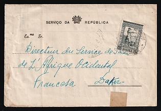 1944 (8 Feb) Angola, Portuguese Сolony, Directorate of Health and Hygiene Services, Epidemiological Bulletin with Service Registration Handstamp used in Luanda franked with 20c