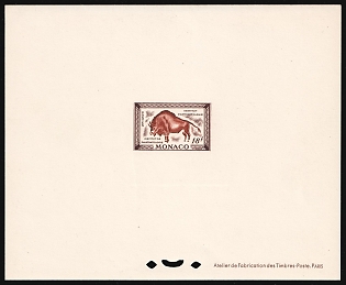 1949 18fr Principality of Monaco, Proof Sheetlet, Deluxe Epreuve de Luxe, Presentation Miniature Sheet