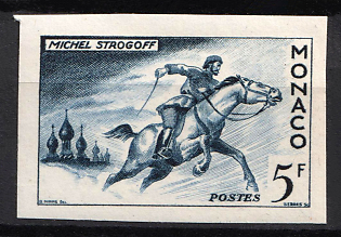 1955 5fr Principality of Monaco, Trial Color Proof, Imperforate, Museum Handstamp