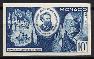 1955 10fr Principality of Monaco, Trial Color Proof, Imperforate, Museum Handstamp