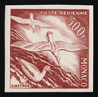 1955 500fr Principality of Monaco, Airmail, Trial Color Proof, Imperforate