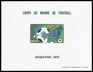 1978 1.00fr Principality of Monaco, Imperforate, Souvenir Sheet, Special Print, Sonderdruck