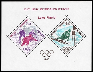 1980 Principality of Monaco, Souvenir Sheet, Special Print, Sonderdruck