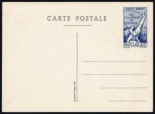 40c+60с 'The Scouts of France', France, Postal Stationery Postcard