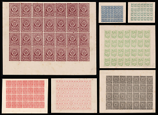 1904 Republic of Colombia, Santander, Local Issue, Full Sheets, Control Handstamps