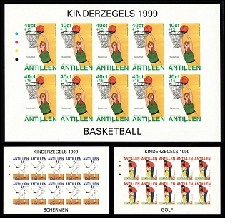1999 Netherlands Antilles, Plate Proofs, Full Sheets, Imperforate