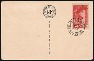 1937 (19 Sep) Louvre Museum, France, Postcard from Paris, franked with 55c