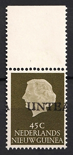 1962 45c Netherlands New Guinea, Margin, Shifted Overprint 'UNTEA', Type I