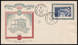 1951 (9 Apr) International Textile Exhibition in Lille, France, First Day Cover, FDC, from Lille, franked with 25fr, '183' marking