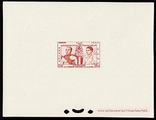 1955 3r Kingdom of Cambodia, Proof Sheetlet, Epreuve de Luxe, Deluxe Presentation Miniature Sheet