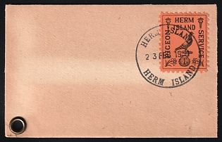 1952 (1 Aug) Great Britain, Pigeon Service Cover franked with Local Issue of Herm Island Stamp