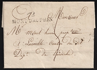 1826 (10 May) France, Pre-adhesive Period Stampless Cover from Mont-Dauphin