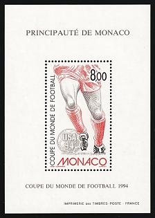 1994 8.00fr Principality of Monaco, Perforated, Souvenir Sheet, Special Print, Sonderdruck