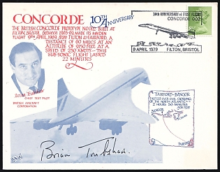 1979 (9 Apr) Great Britain, Postcard franked with 8.5d with Commemorative Cancellation '10th Anniversary of First Flight Concorde 002'