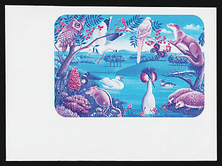 1991 United Nations (UN), Geneva, Block of Four, Trial Color Proof, Imperforate, Corner Margins