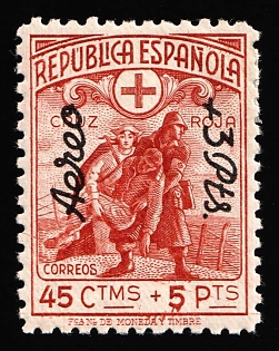 1938 45c+5p+3p Kingdom of Spain, Airmail, Complete Set