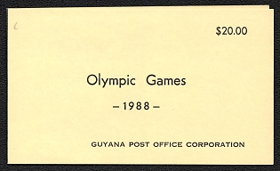 1988 Complete Booklet with Stamps of Guyana, Shifted Overprints