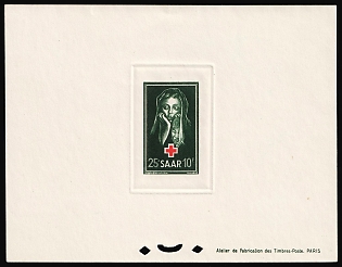 1951 25+10fr Saarland, Germany, Ministerblock, Deluxe Sheet