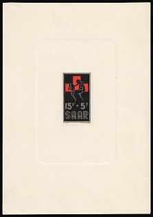 1955 15+5fr Saarland, Germany, Ministerblock, Deluxe Sheet