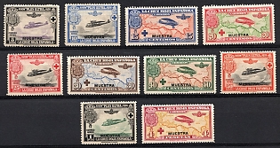 1926 Kingdom of Spain, Airmail, Specimens, Complete Set with 'Muestra' Overprint